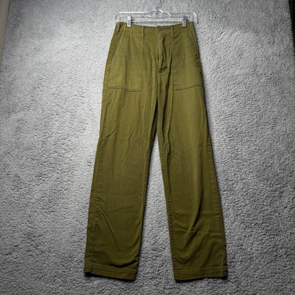 John Galt Pants Women's Small Green Straight Leg - Picture 1 of 7
